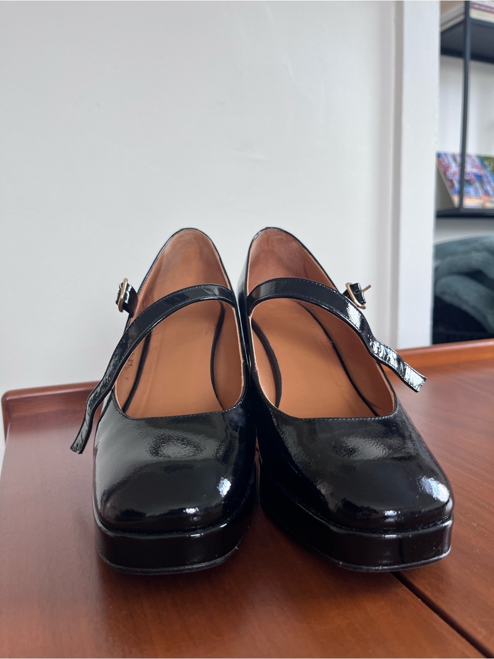 Sezane Georgia High Mary Jane Heels - Black Patent - size 38 U.S. 7 - Picture 4 of 7